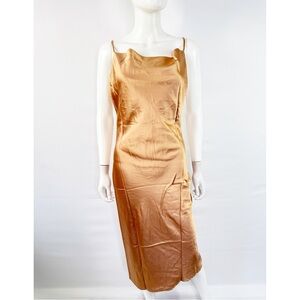 Princess Polly Betta Vanore Midi Dress Size 4 Champagne Formal Evening NEW